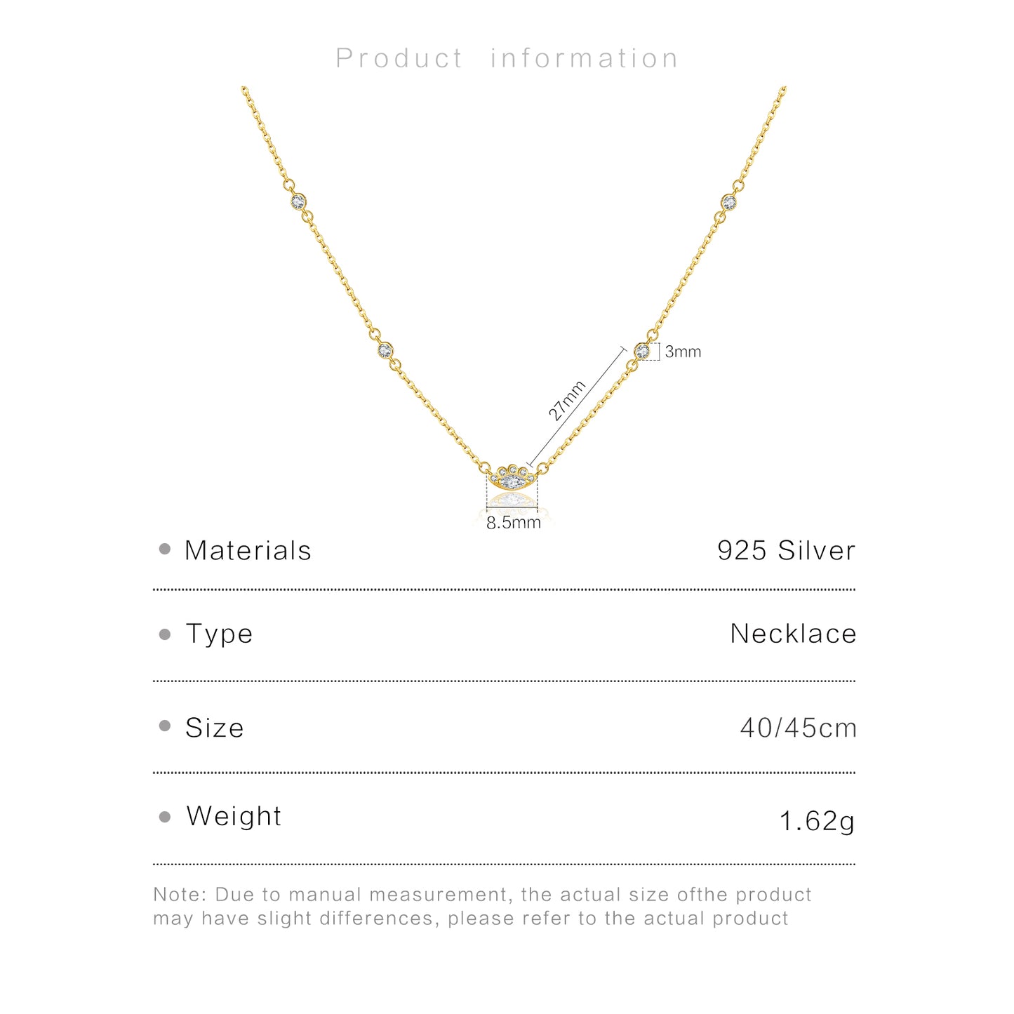 925 Sterling Silver Devil's Eye Pendant Necklace