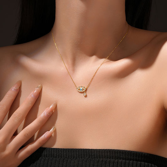 925 Sterling Silver Devil's Eye Pendant Necklace