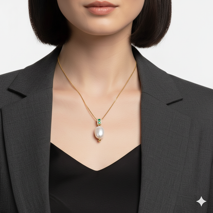 925 Silver Freshwater Pearl Pendant Necklace – 18K Gold Plated