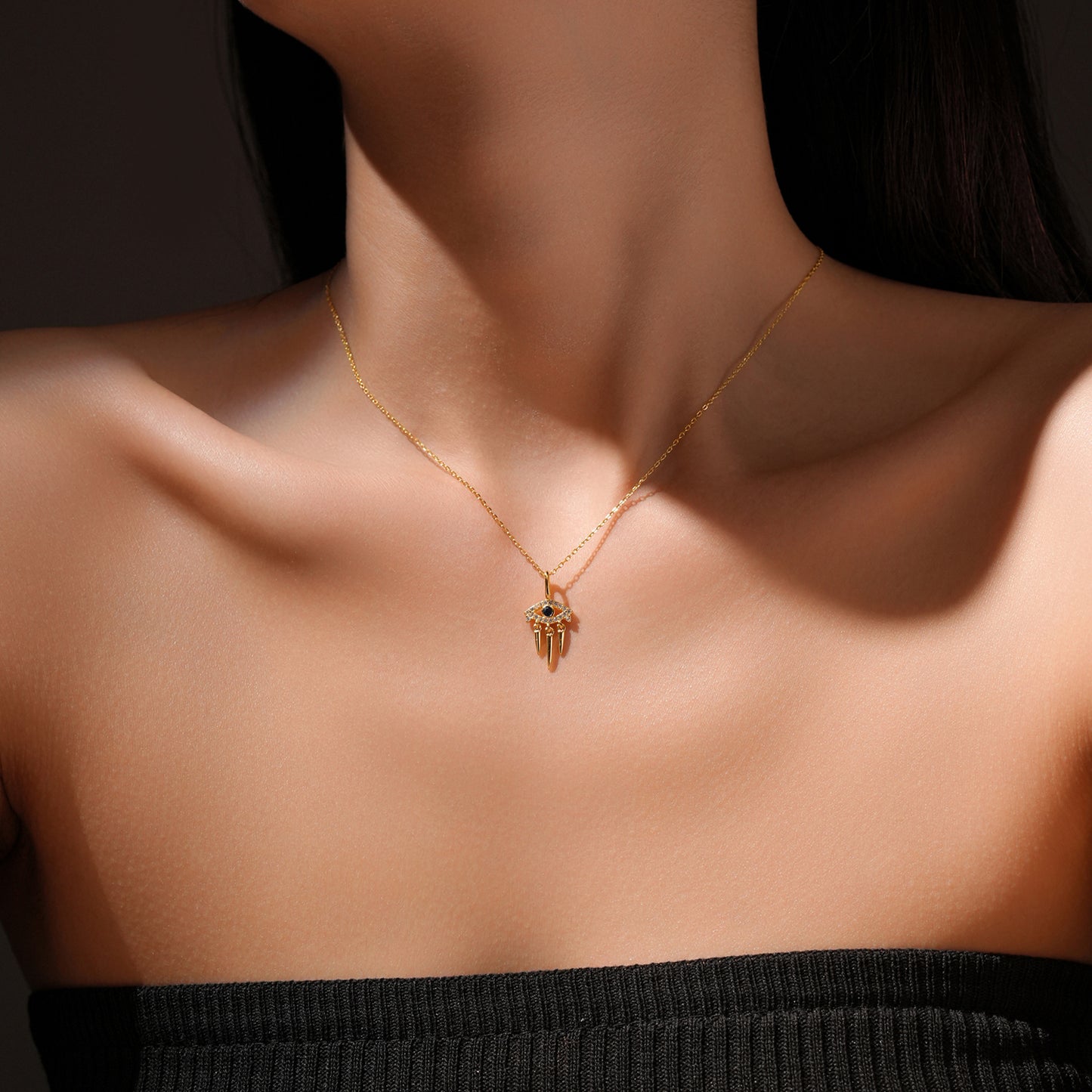 925 Sterling Silver Devil's Eye Pendant Necklace