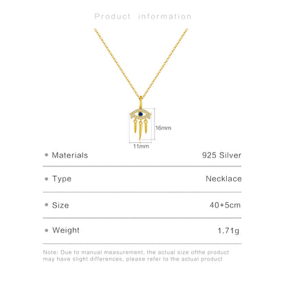 925 Sterling Silver Devil's Eye Pendant Necklace