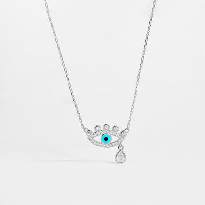 925 Sterling Silver Devil's Eye Pendant Necklace