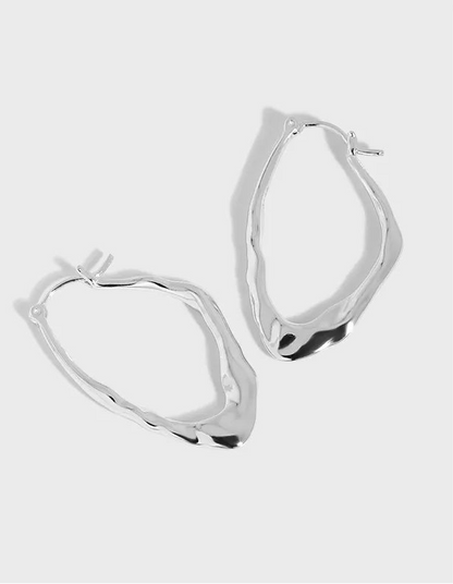 Asymmetrical Hoop Earrings – Minimalist Geometric Design